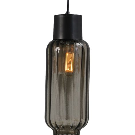 Lampe à suspension Lett ll avec verre fumé - 93263
