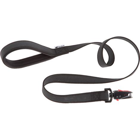 Ferplast DAYTONA GUMMY MATIC G Laisse de chien avec mousqueton automatique. Sangle en nylon et caoutchouc. Plusieurs tailles et couleurs. Variante G15/120 - Mesures: 15 mm x L 120 cm - Noir (1/5)