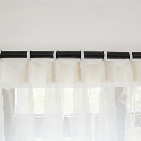 Rideaux en polyester, cantonnières en voile, décoration pour chambre et salon (blanc) (1/5)