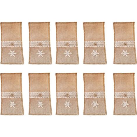 Bardusch-Sac à vaisselle décoration de Noël, décoration de table flocons de neige (1/2)