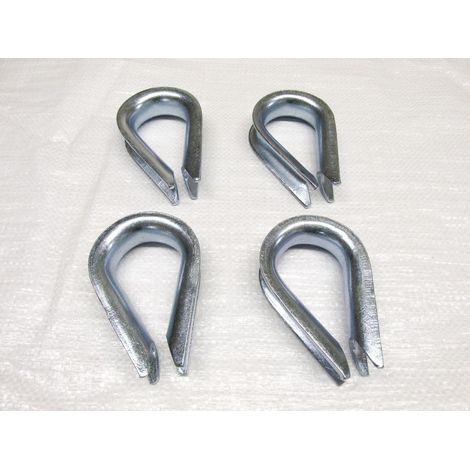 20MM Wire Rope Thimbles x4 - Galvanised Steel Commercial Loop (1/2)