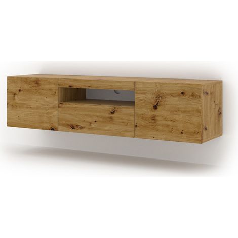 Mobile TV sospeso o a terra 150x42x37Cm STAND AURA Rovere