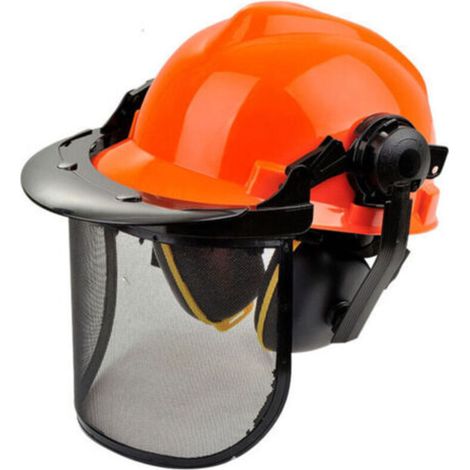Casque de sécurité forestier avec mentonnière. Casque de travail EN397 réfléchissant, ventilé et léger pour les applications forestières, de construction, électriques et industrielles (taille libre, o (1/5)