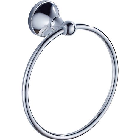 Runder Handtuchring, Handtuchhalter, Handtuchstange, Bad- und Küchenaccessoires (glänzendes Silber) (1/5)