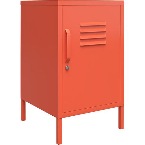 Cache Table basse avec 1 porte en métal orange (1/5)