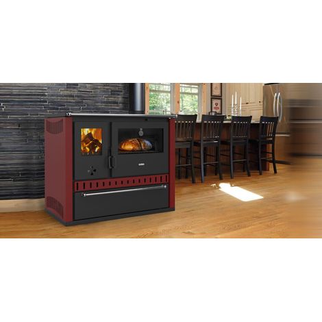 EEK A Küchenofen Holzherd - Prity GT FS S DR Rot - 15 KW