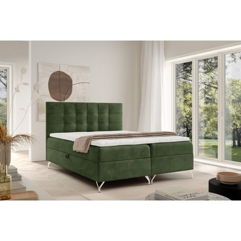 Boxspringbett Schlafzimmerbett CANDELA PREMIUM 120x220cm Stoff Coral Grün