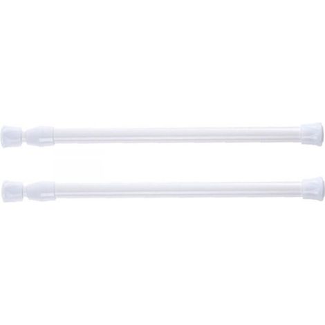 Lot de 2 tringles à rideau de douche télescopiques, sans perçage, pour douche, baignoire, armoire, blanc, largeur 40-70 cm (1/5)