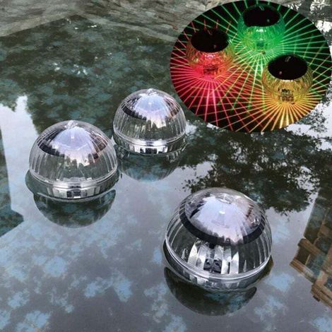 Solar-Poolleuchte, IP44 wasserdichte Schwimmleuchte mit Lichtsensor, mehrfarbige LED-Solarlampe für Garten, Party und Teichdekoration