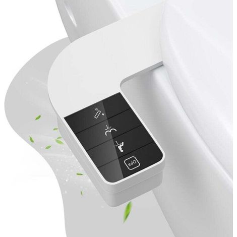 Toilettenbidet, japanische Toilettenschüssel, nicht-elektrischer Bidet-Sprühkopf mit zwei einziehbaren, selbstreinigenden Düsen, ultradünne Bidet-Halterung