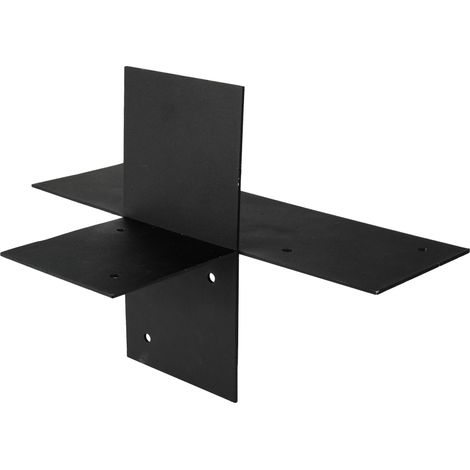 Wovar – Connexion d'angle noir pour pergola – Acier galvanisé – Pour poutres 15 x 15 cm – Fixation par vis – Dimensions 14,5 mm x 14,5 mm (1/4)