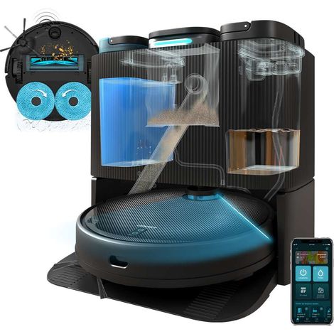 Aspirateur robot Cecotec Conga 11090 Spin Revolution – Aspiration 4000 Pa – Navigation laser – Autonomie 140 min – Base autonome 4 en 1 (1/5)