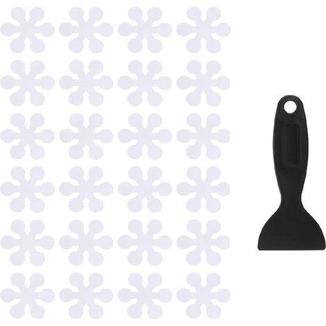 Rutschfeste Badewannenaufkleber 8 x 8 cm, 24er-Pack – Schneeflockenmuster – Sicherheitsaufkleber für den Duschboden (1/4)