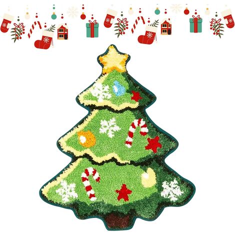 Felpudo navideño antideslizante para interiores y exteriores, alfombra navideña bonita, ideal para la decoración del hogar (6080 cm). (1/5)