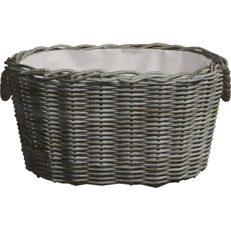 Maison Exclusive - Cesta per Legna con Maniglie 59x42x28 cm Salice Grigia