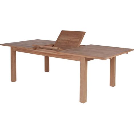 Table de jardin avec rallonge en teck massif 180cm - 240x110x75 cm - Kayu Meuble (1/5)