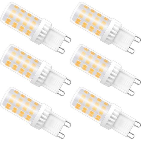Ampoules LED G9 Dimmable, 4W équivalent à 40W halogène, 480 LM, Blanc Chaud 3000K, Culot G9 Standard, Angle de rotation à 360 °, pour Ceiling Lighting, Kitchen, Paquet de 6 (1/4)