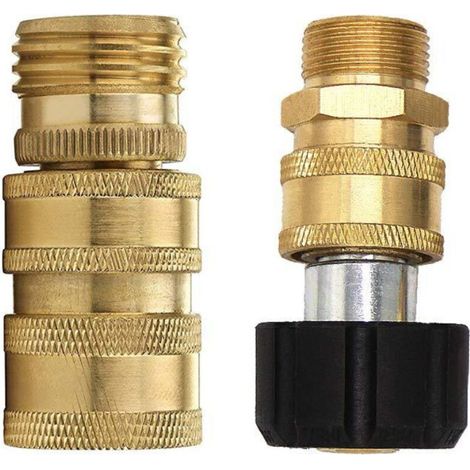 Kit d'Adaptateurs pour Nettoyeur Haute Pression M22-14 en Cuivre, Raccords Rapides 3/8 Pouces pour Pistolet à Eau (1/3)
