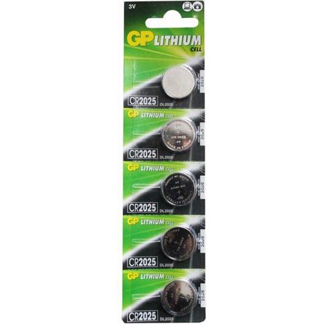 FPLUS pila boton gp cr-2025 (5 uds) , Pila de botón de litio, se presenta en blister de 1 unidad , este tipo de pila de litio es frecuente en aparatos eléctricos , juguetes, mandos