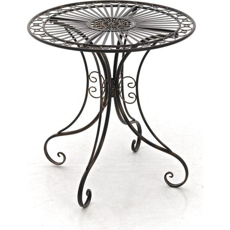 Mesa de jardín de forja diámetro Ø 70 cm bronce envejecido MDJ10050 (1/4)