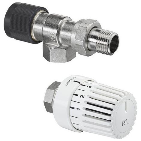 OVENTROP Set limitatore temperatura di ritorno DN 15, valvola assiale di ritorno e termostato Uni RTLH, 1028364