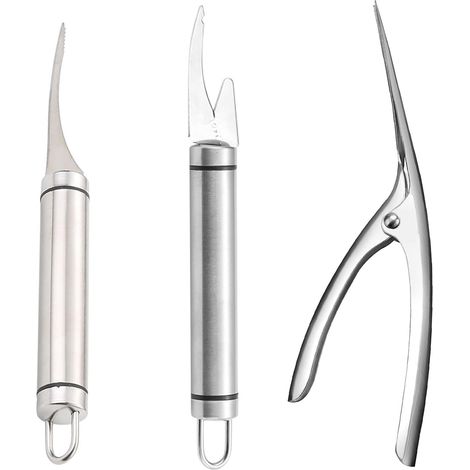 3-Piece Shrimp Knife Set, Multifunctional Shrimp and Fish Maw Knife, Stainless Steel Shrimp Peeler, Shrimp Line Clip, Kitchen Gadget for Products Such as Shrimp (1/5)