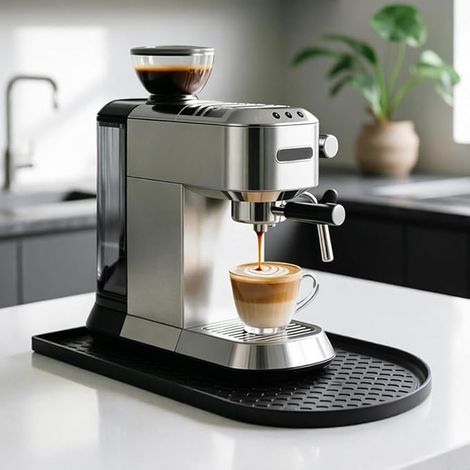 Coffee Machine Mat 20 x 40 cm Non Slip Silicone Heat Resistant Waterproof Mat for Dedica Style, Senseo Plus and Creami (1/5)