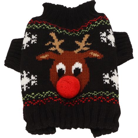 Pulls de neige épais pour chiens, pulls de Noël et de fêtes pour chiens de petite et moyenne taille, noir, taille S (1/5)