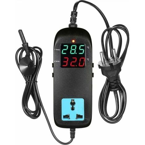 Boiler Thermostat, Electronic Thermostat Temperature Controller with LED Digital Display and Plug (1/5)