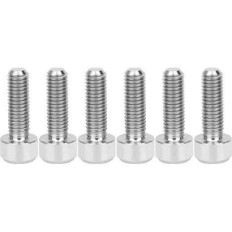 TC4 Lot de 6 vis de guidon pour VTT, boulons de rehausse de potence, accessoires de vélo M15x16 argentés (1/5)