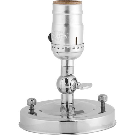 Lampada da parete vintage E27 con interruttore, ideale per la casa e la decorazione, 220V, colore argento. (1/5)