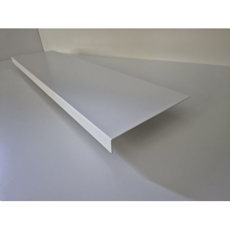 Bande de Rive Aluminium Blanc Signal RAL 9016 Brillant (1 pli, retour 30 mm, ep 1.5mm) Hauteur : 90 mm