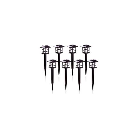 Lampes Solaires de Jardin - Éclairage Solaire Lumière Blanche Chaude et Solaire Étanche IP55 Pour extérieur Villa pelouse Jardin, Paysage, Allée, Cour, Patio (Lot de 8) (1/5)