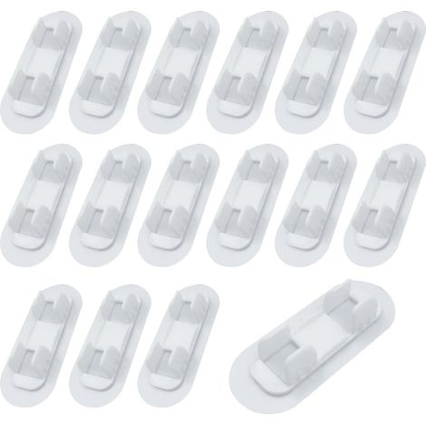 16 abrazaderas autoadhesivas para mangueras de 13-16 mm, clips de plástico para tuberías, diseño de ajuste a presión (1/5)