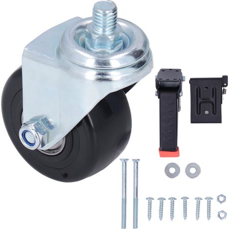 65-mm-Lenkrolle mit Befestigungsplatte, geräuscharme Rolle, hohe Tragfähigkeit, vertikale Achse, für Möbel und Einrichtungsgegenstände, geräuscharm, robust. (1/5)