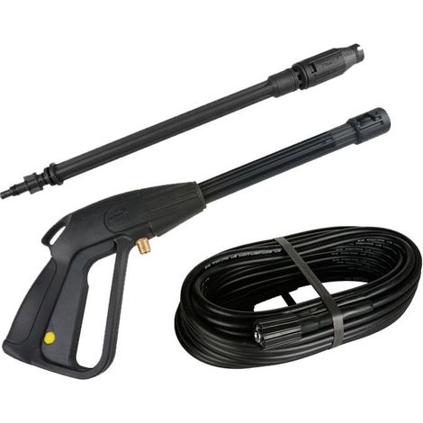 Nylon-Hochdruckreinigerpistole M22x1,5, 15-mm-Schaft mit zusätzlichem Schlauch, verstellbarer Düse, 5 m Schlauchlänge (1/4)