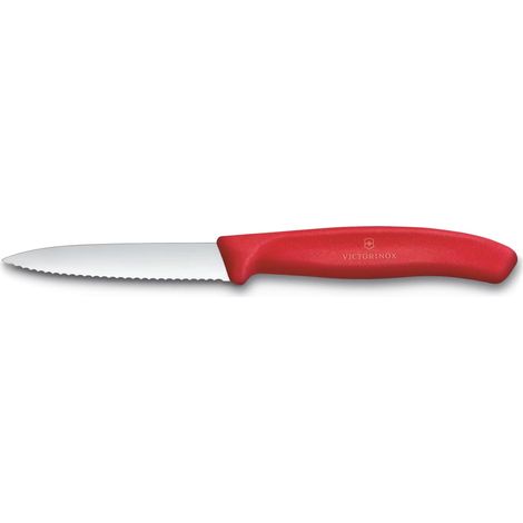 Victorinox coltello cm 8 spelucchino New Rosso lama dentata