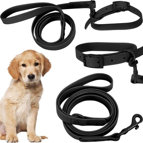 LEASH AND COLLAR TUTUMI PJ-071 M BLACK