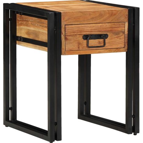 Beistelltisch mit Schubladen 40 x 40 x 50 cm Massivholz Akazie