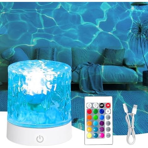Lámpara oceánica – 16 colores con USB, proyector de auroras recargable, lámpara oceánica con control remoto, luz nocturna giratoria y proyector de cielo estrellado – Roo (1/5)