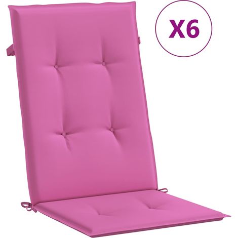 Coussins de chaise à dossier haut lot de 6 rose tissu (1/5)