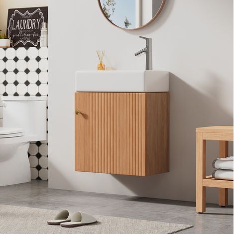 Mobile bagno sospeso con lavabo e armadietto MDF OKMYHOME (1/5)