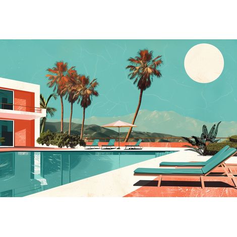 Tableau sur toile oasis moderne 30x45 cm - Impression sur Toile Murale Décorative - Image imprimée en HD sur Toile - Toile sur Châssis en Bois FSC - Fabriqué en France (1/5)