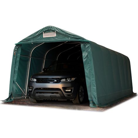 TOOLPORT 3.3x7.2 m Heavy Duty Carport PVC PVC 800 N Tent Portable Garage Storage Shelter 100% waterproof in dark green