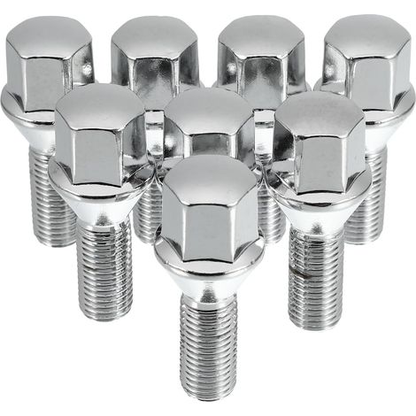 Boulons De Roue Conique 60° Antivol Chrome 8Pcs M12x1.5 (1/5)