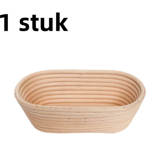 Panier à pain ovale en rotin naturel 1 pièce couleur beige pour rangement et présentation du pain (1/5)