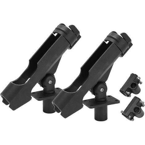 Support de canne à pêche en plastique avec clip de fixation, compatible avec les kayaks et les petites embarcations. (1/5)