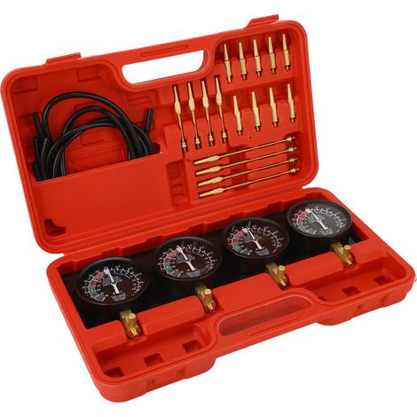 Kit d'outils de jauge de synchronisation de carburateur à vide avec 4 tuyaux en caoutchouc pour moto à 4 cylindres (1/3)