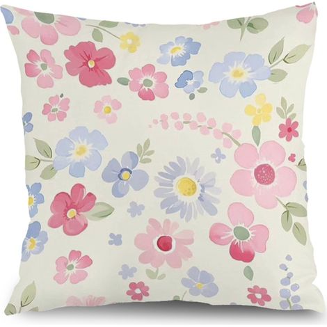Housse de coussin fleurs décoratives, décoration salon élégant,50×50cm (1/5)