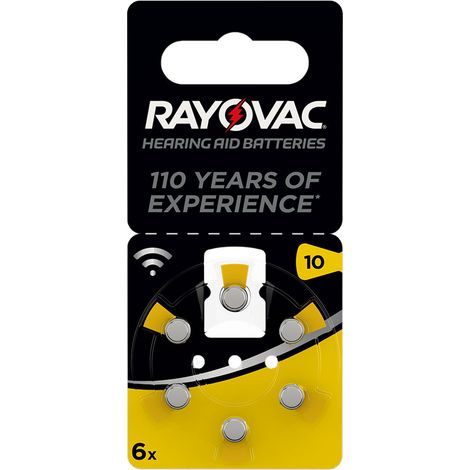 MICRO PILA PARA AUDIFONO RAYOVAC ZA10 1,4V (BLISTER 6 PILAS) Ø5,8x3,6mm